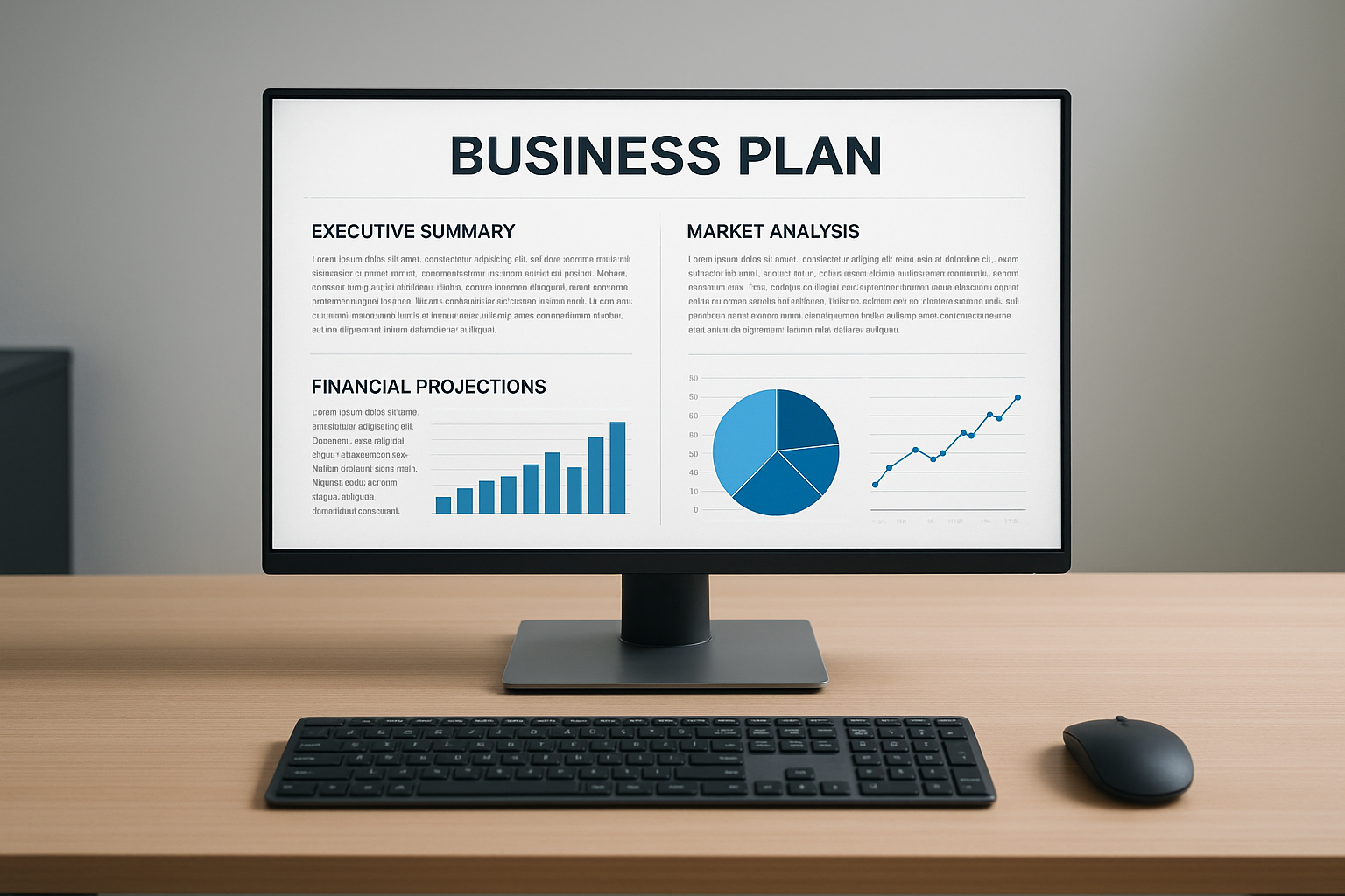 businessplan am computer ansicht benutzer